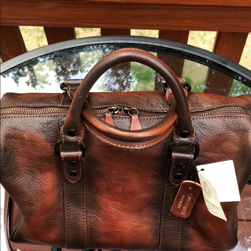 (SOLD) I Medici Crossbody/Satchel Italian Leather - Picture 3 of 7